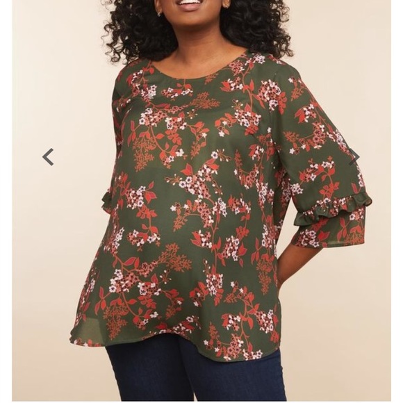 Motherhood Maternity Tops - NWT! Motherhood Maternity olive print floral top